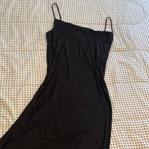 Elegant Black Spaghetti Strap Dress